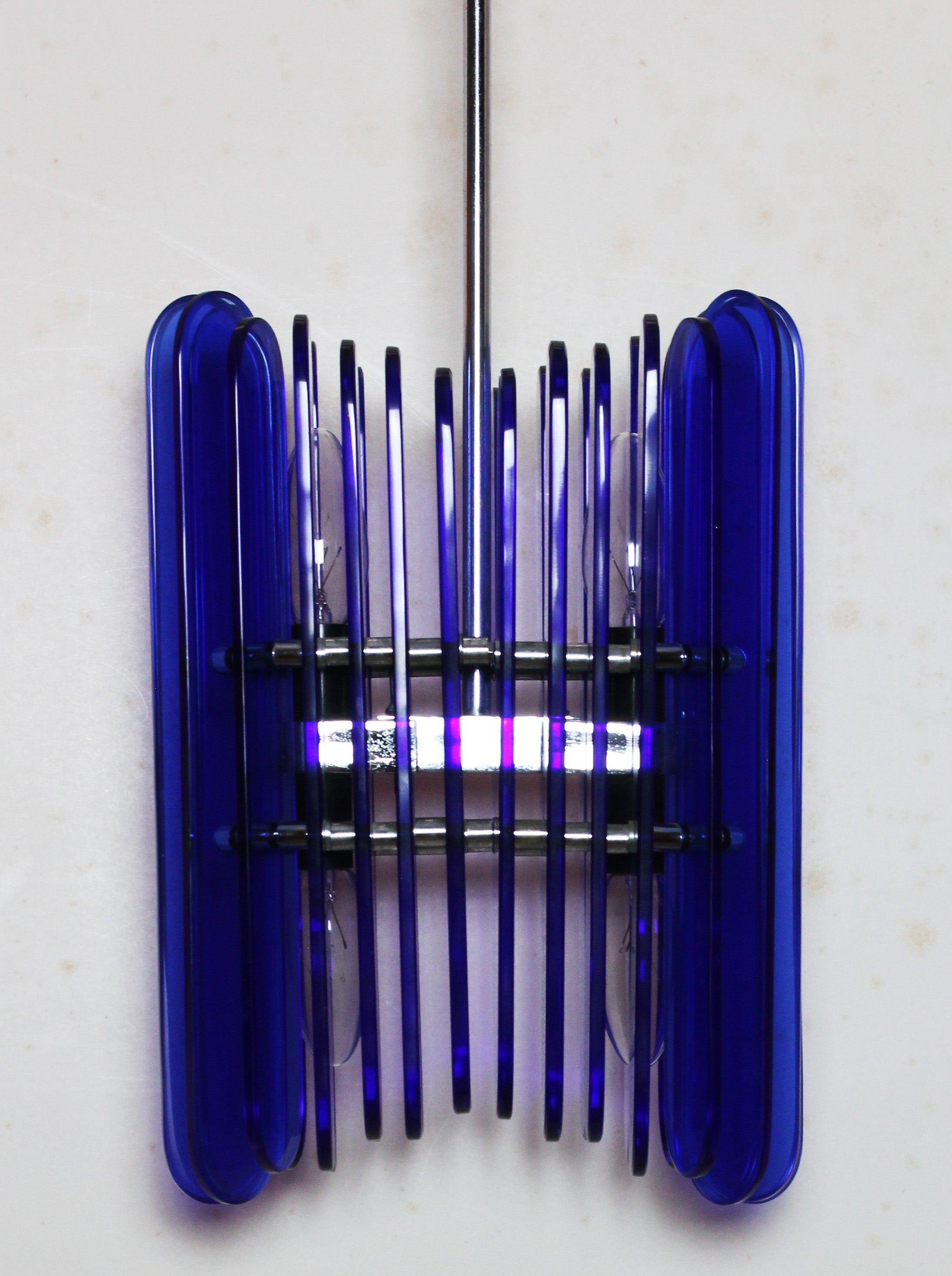 Cobalt blue glas Murano lamp from the 70 ies