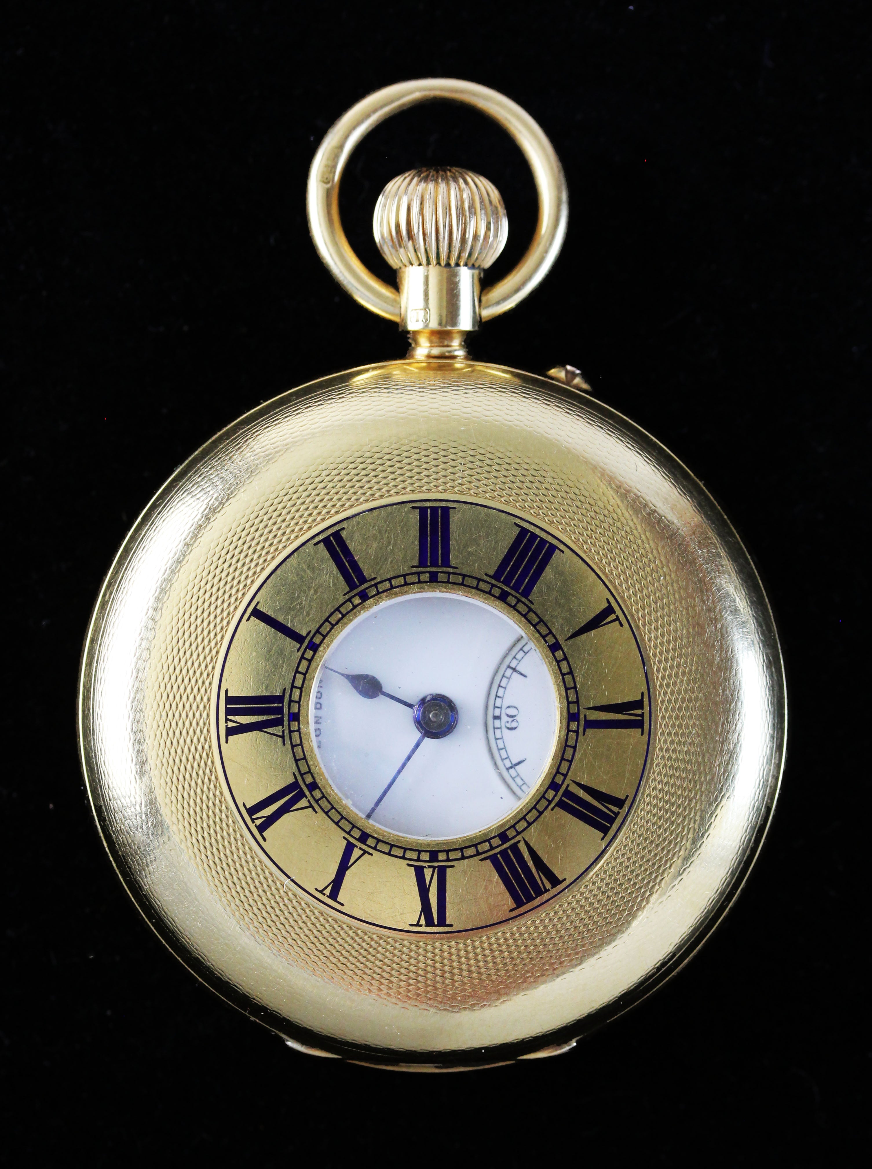 Golden DENT "Half Hunter" pocket watch from 1885