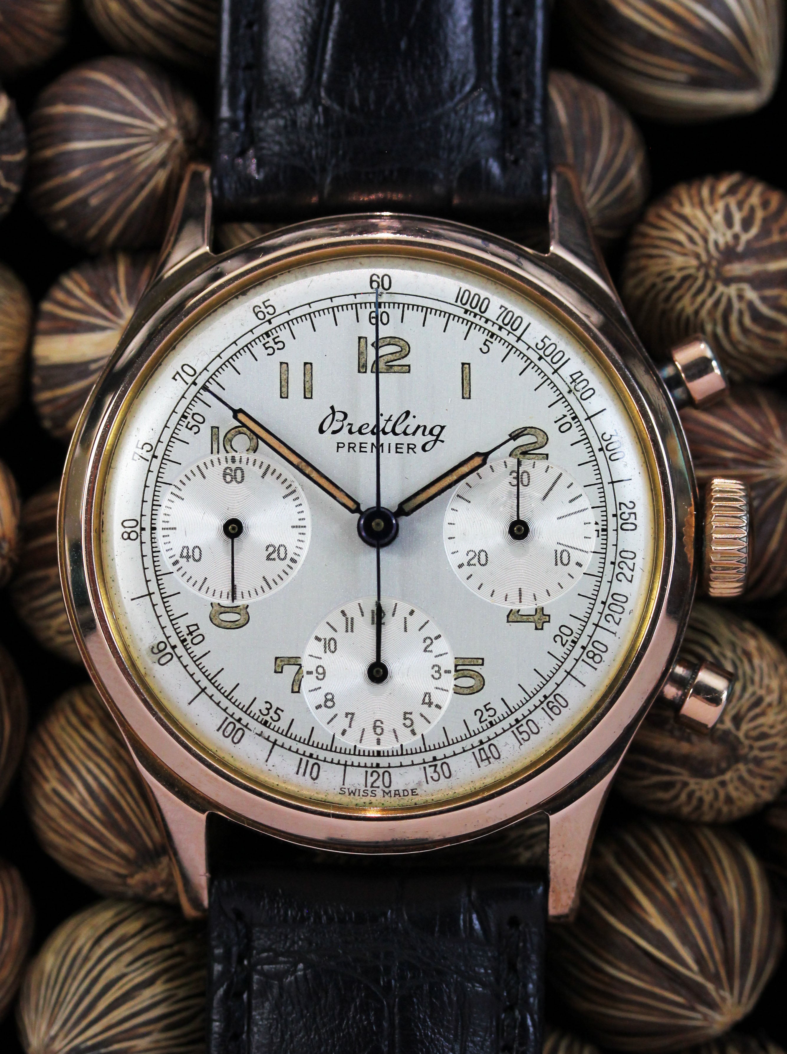 Pink gold BREITLING "Premier" chronograph, ref. 788, from 1946