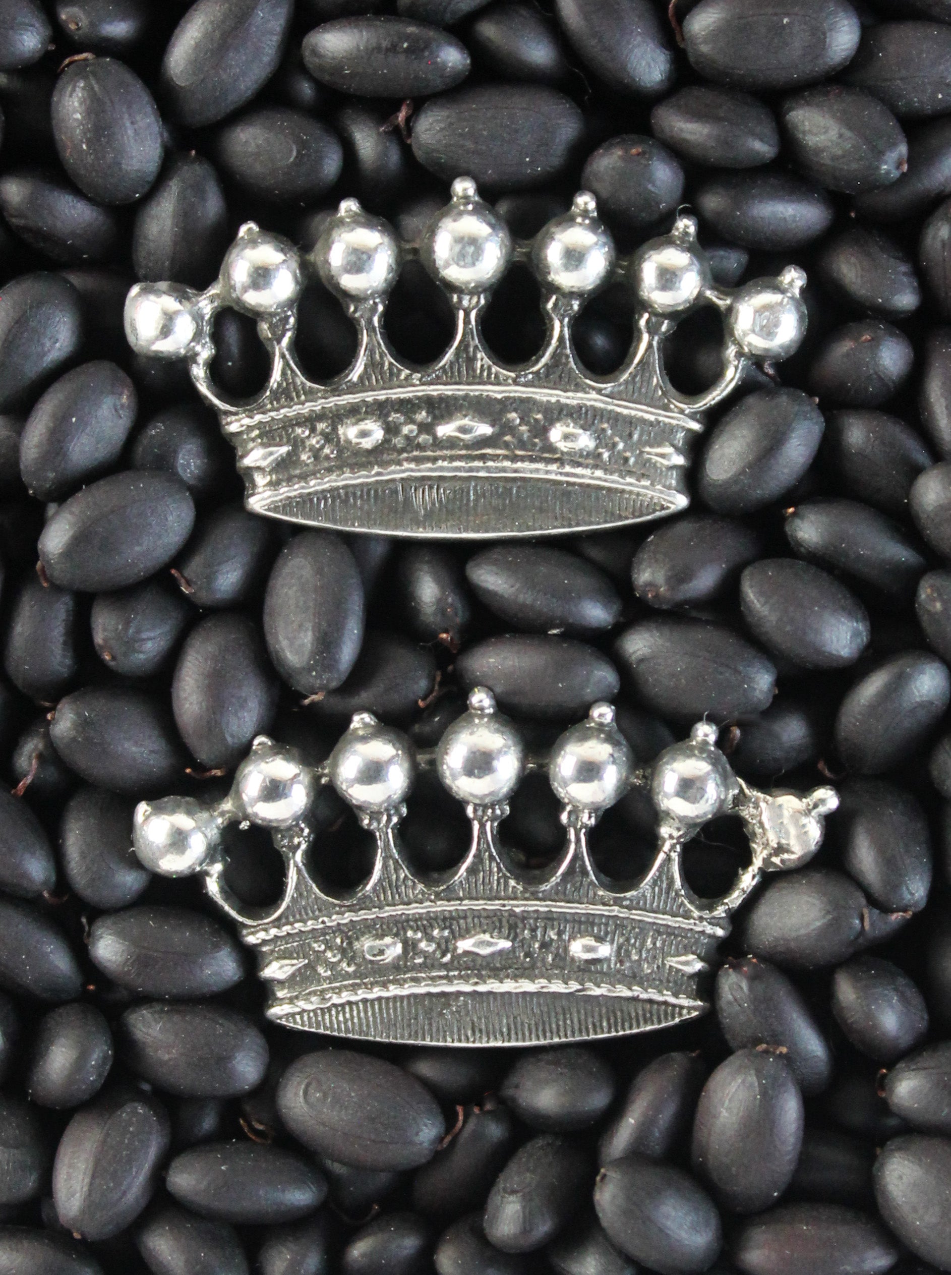 Silver baron crown cufflinks