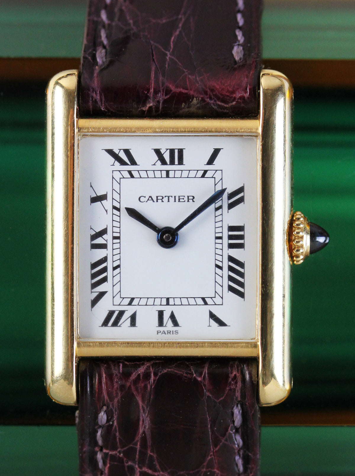CARTIER Tank, ref. 78087 from 1975 with CARTIER folding clasp in gold