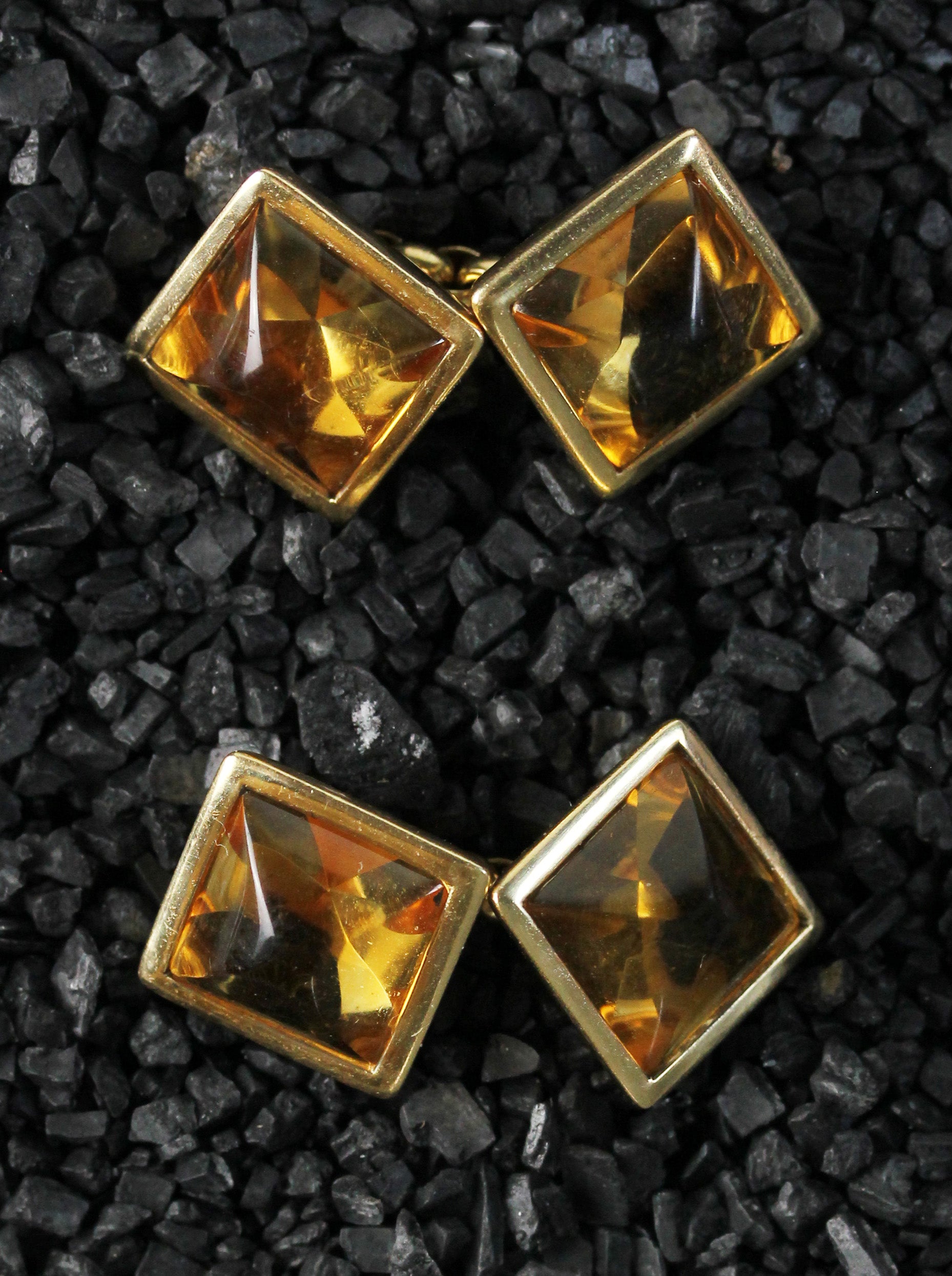 Fine golden Madeira citrine cufflinks