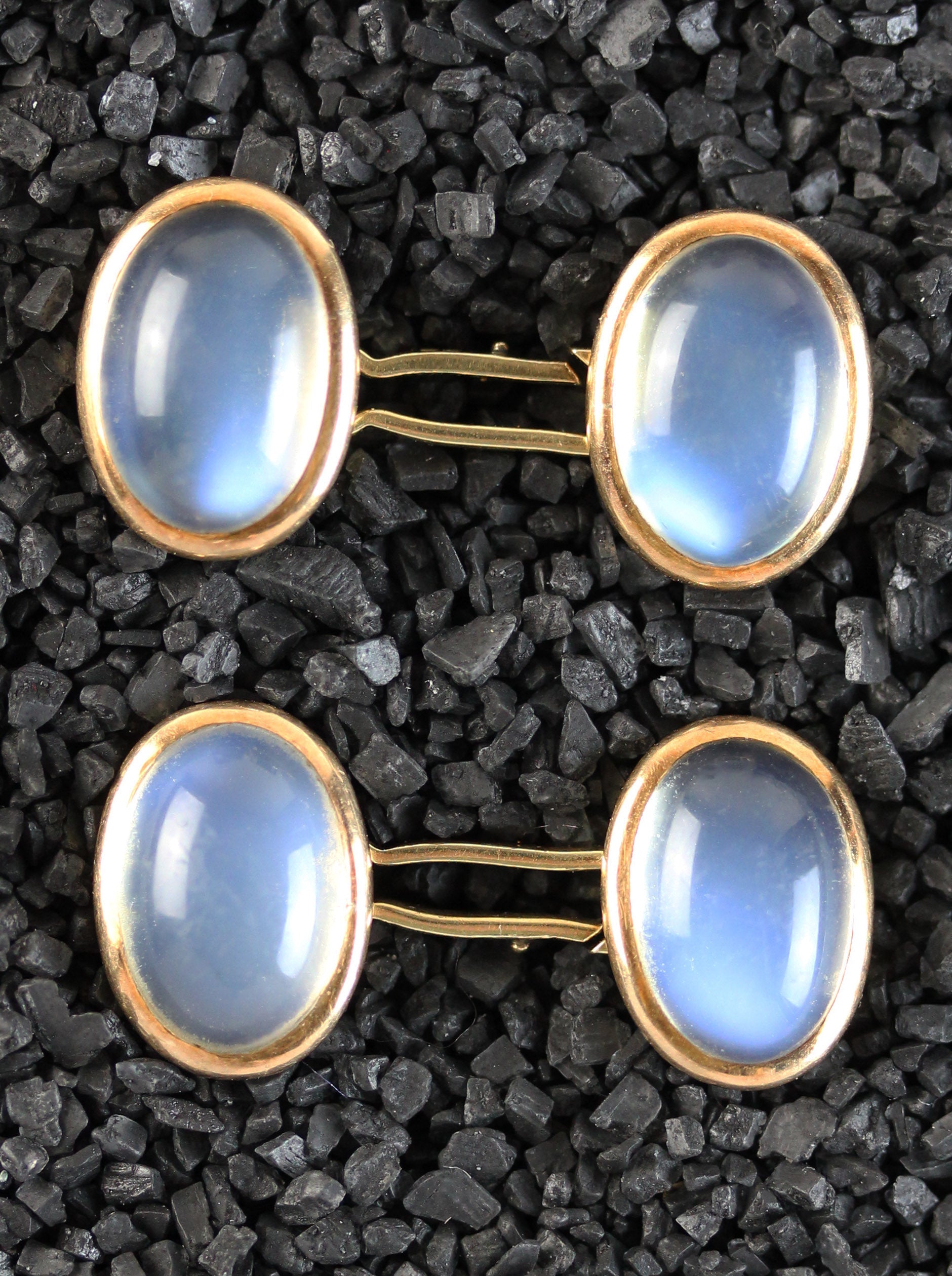 Rose gold cufflinks with moonstones