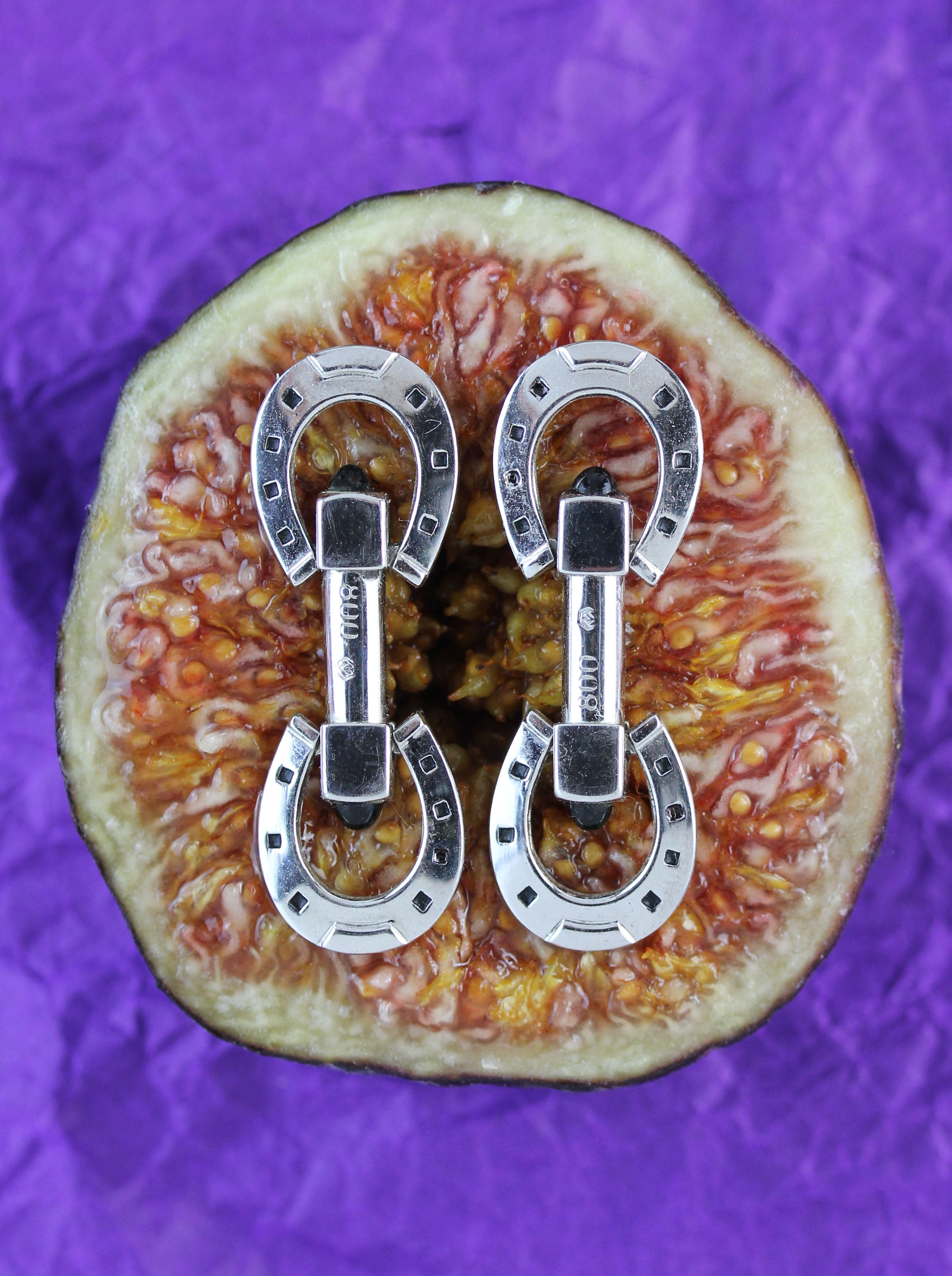 Silver horseshoe cufflinks made by Victor Mayer