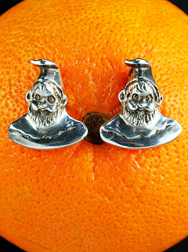 Sterling Silver cufflinks with a garden gnome