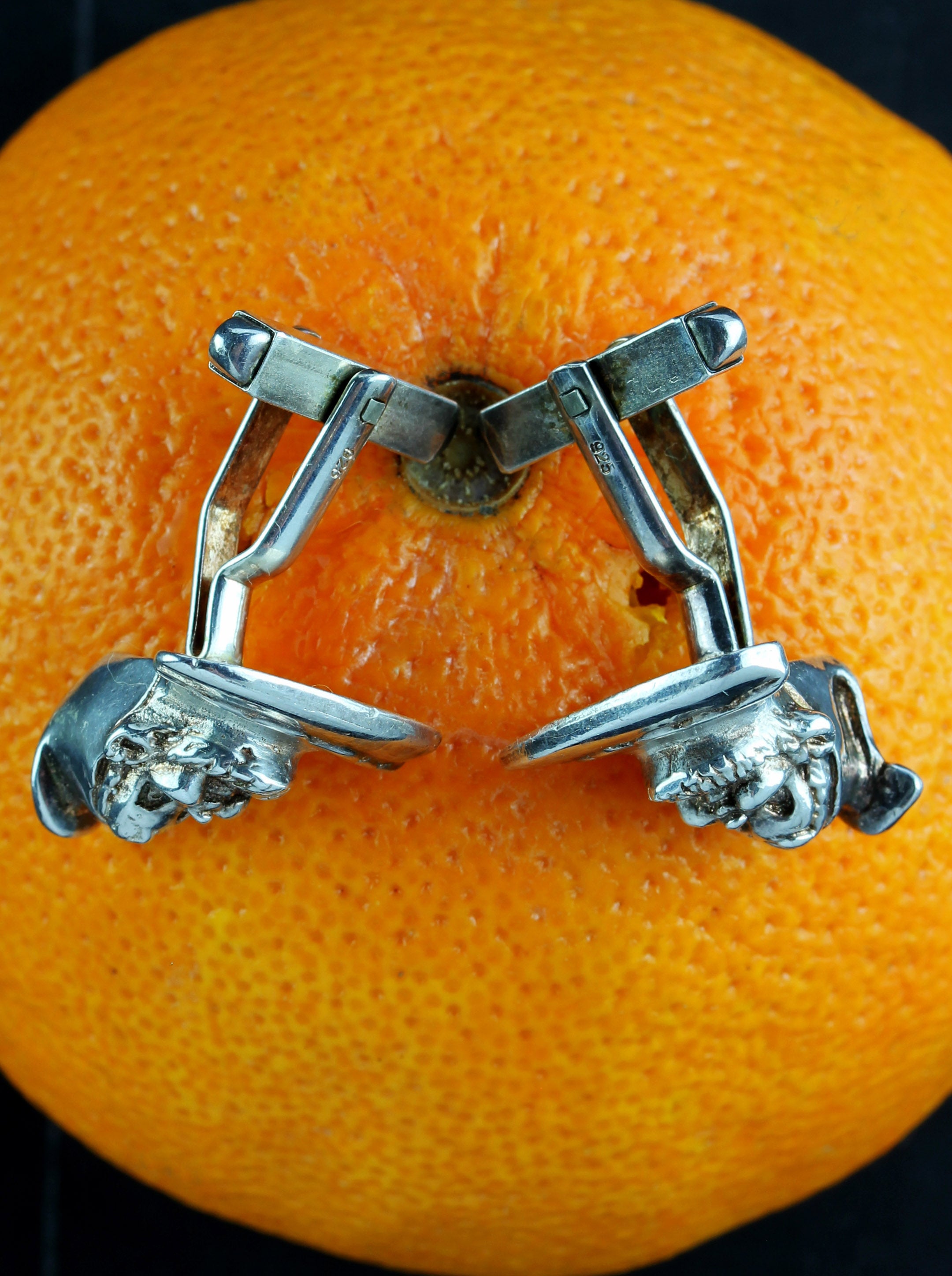 Solid made silver garden gnome cufflinks