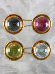 Colorful gemstone cufflinks in gold