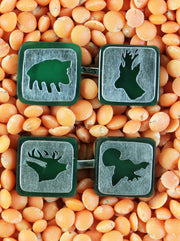 Silver hunting cufflinks made by the FABERGÉ jeweler Victor Mayer