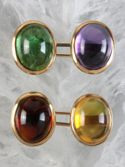 Colorful cufflinks in rose gold