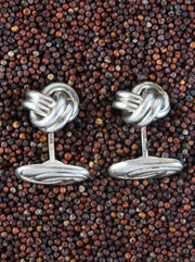 Solid made silver knot cufflinks