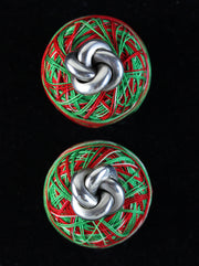 Solid made silver knot cufflinks