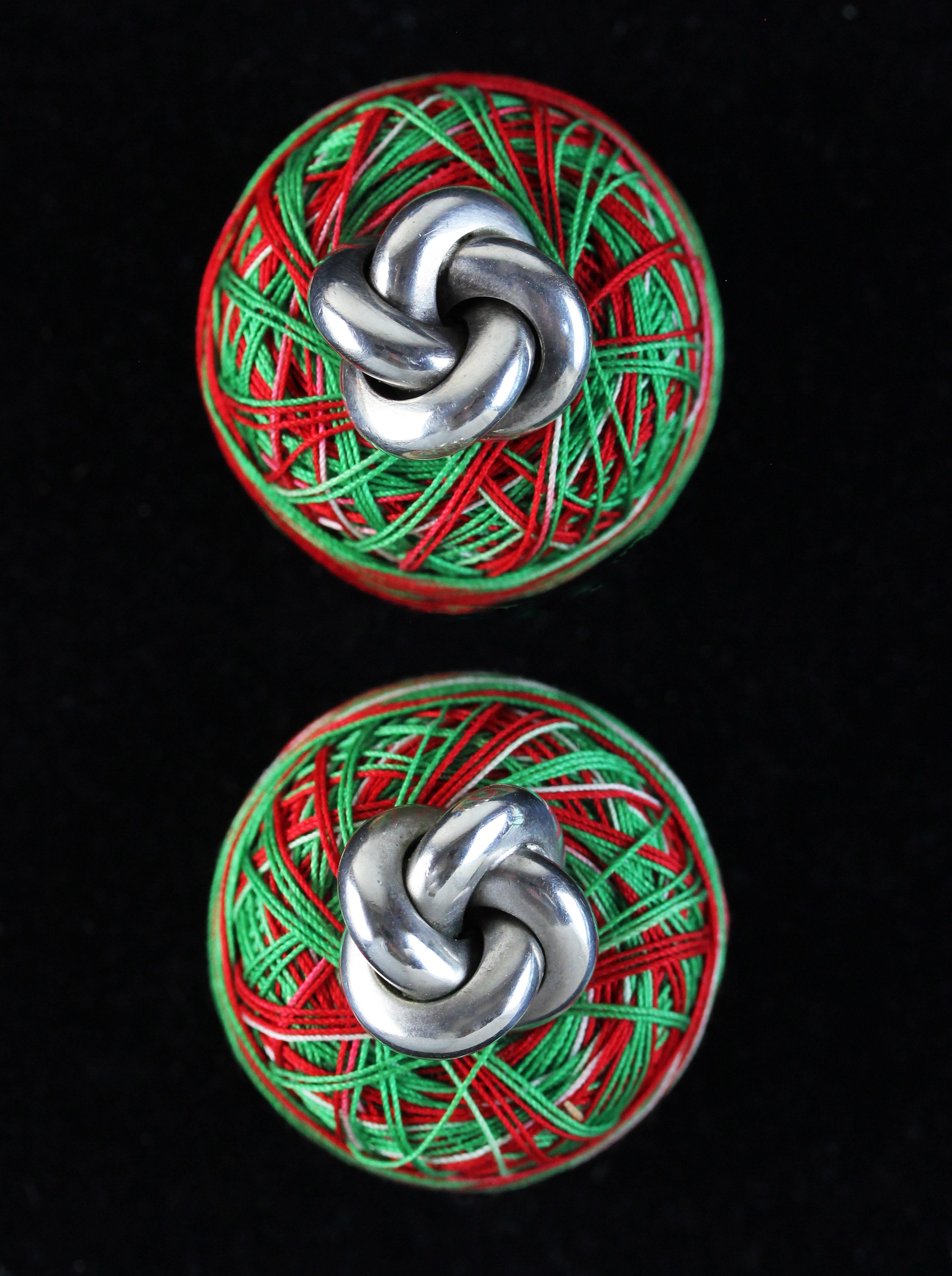 Solid made silver knot cufflinks