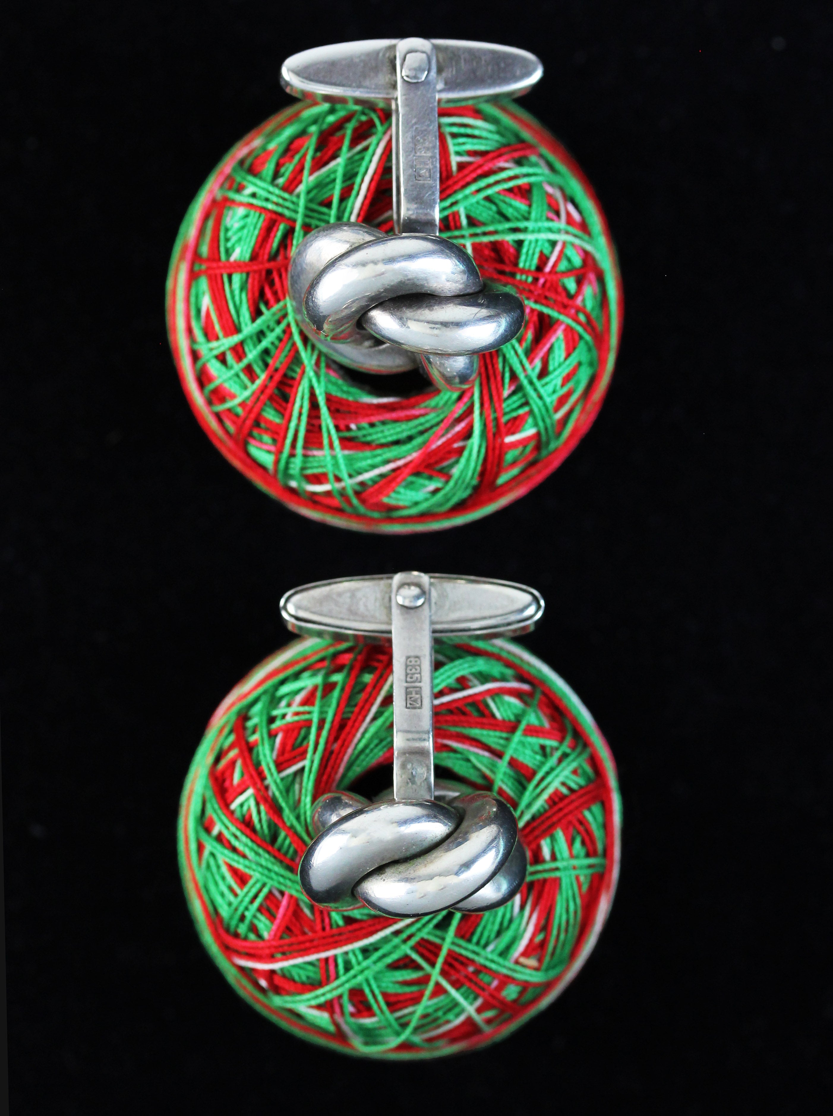 Solid made silver knot cufflinks