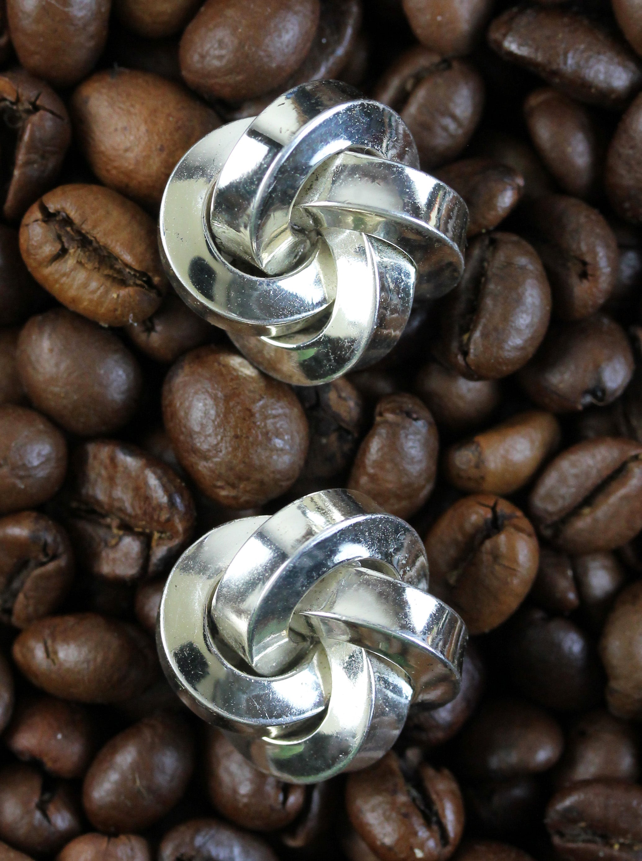 Very solid made silver knot cufflinks
