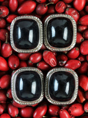 Pair of silver cufflinks with onyx