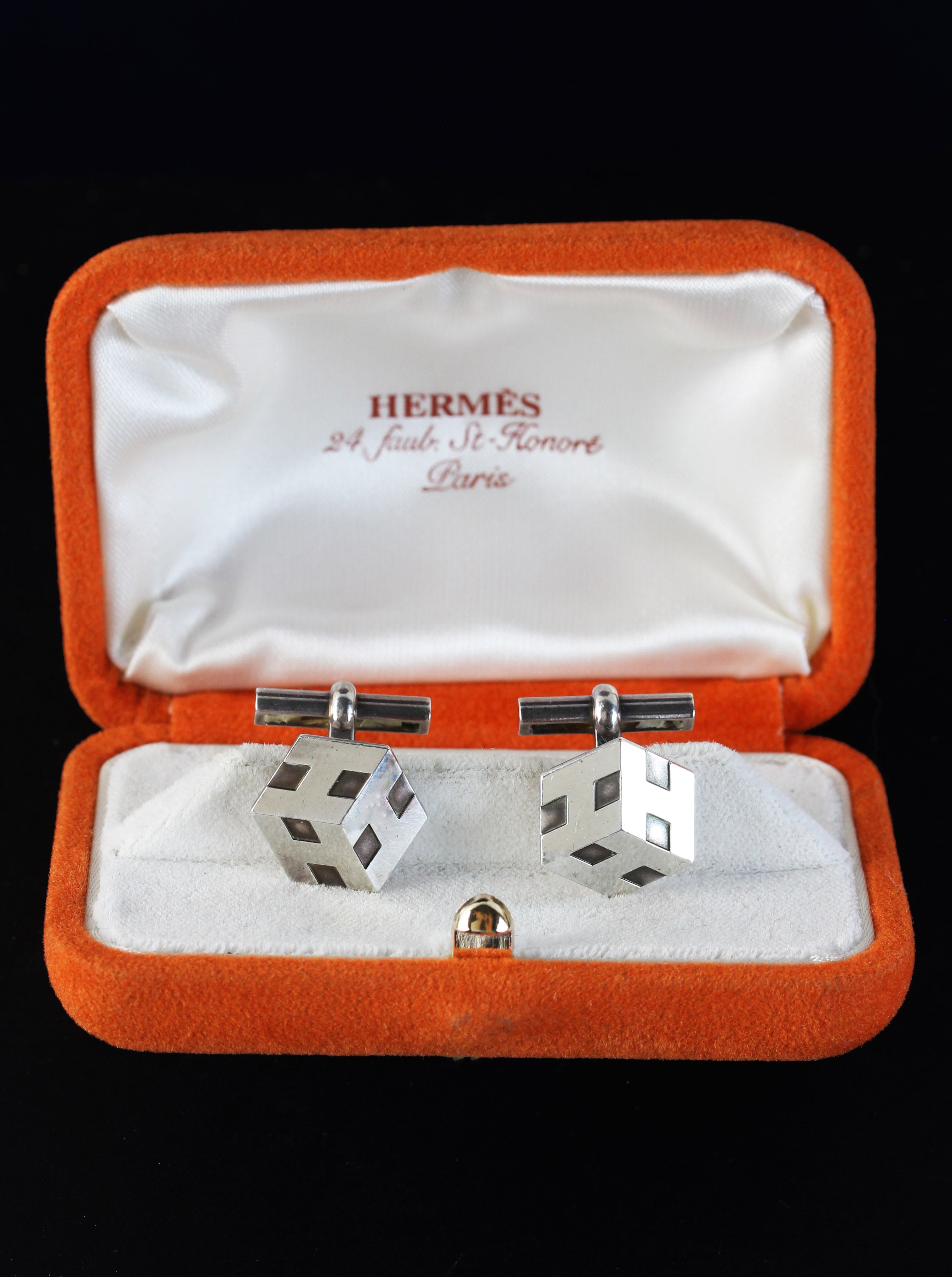 Silver Hermes Square H Cufflinks – Reygers