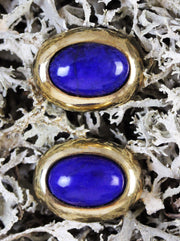 Elegant gold cufflinks with high quality lapis lazuli