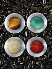 Colorful silver cufflinks