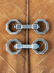 Hexagonal silver cufflinks