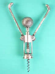 Vintage silver plated corkscrew for golfers