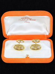 HERMÈS vintage gold cufflinks "Chaine D'Ancre
