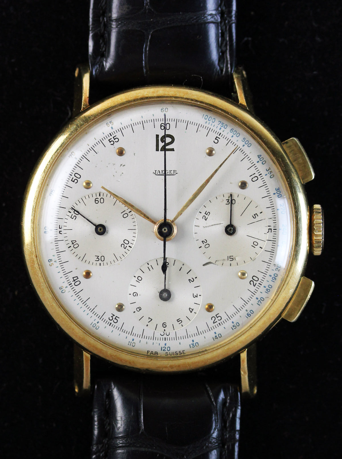 Rare JAEGER chronograph in gold