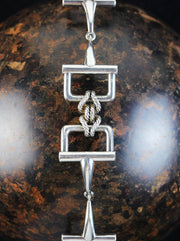 Silver vintage CELINE "horse stirrups" bracelet