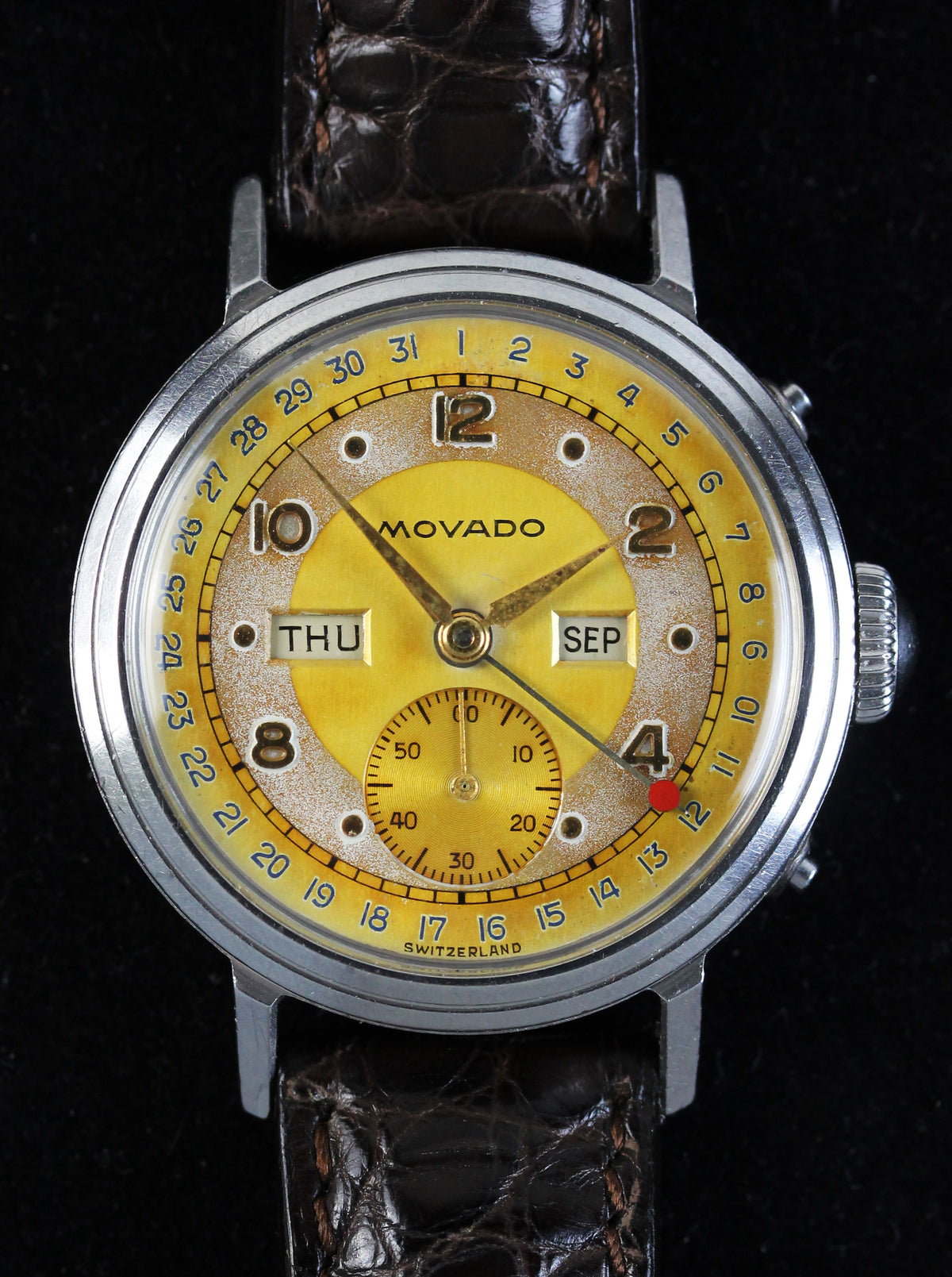 MOVADO stainless steel calendar