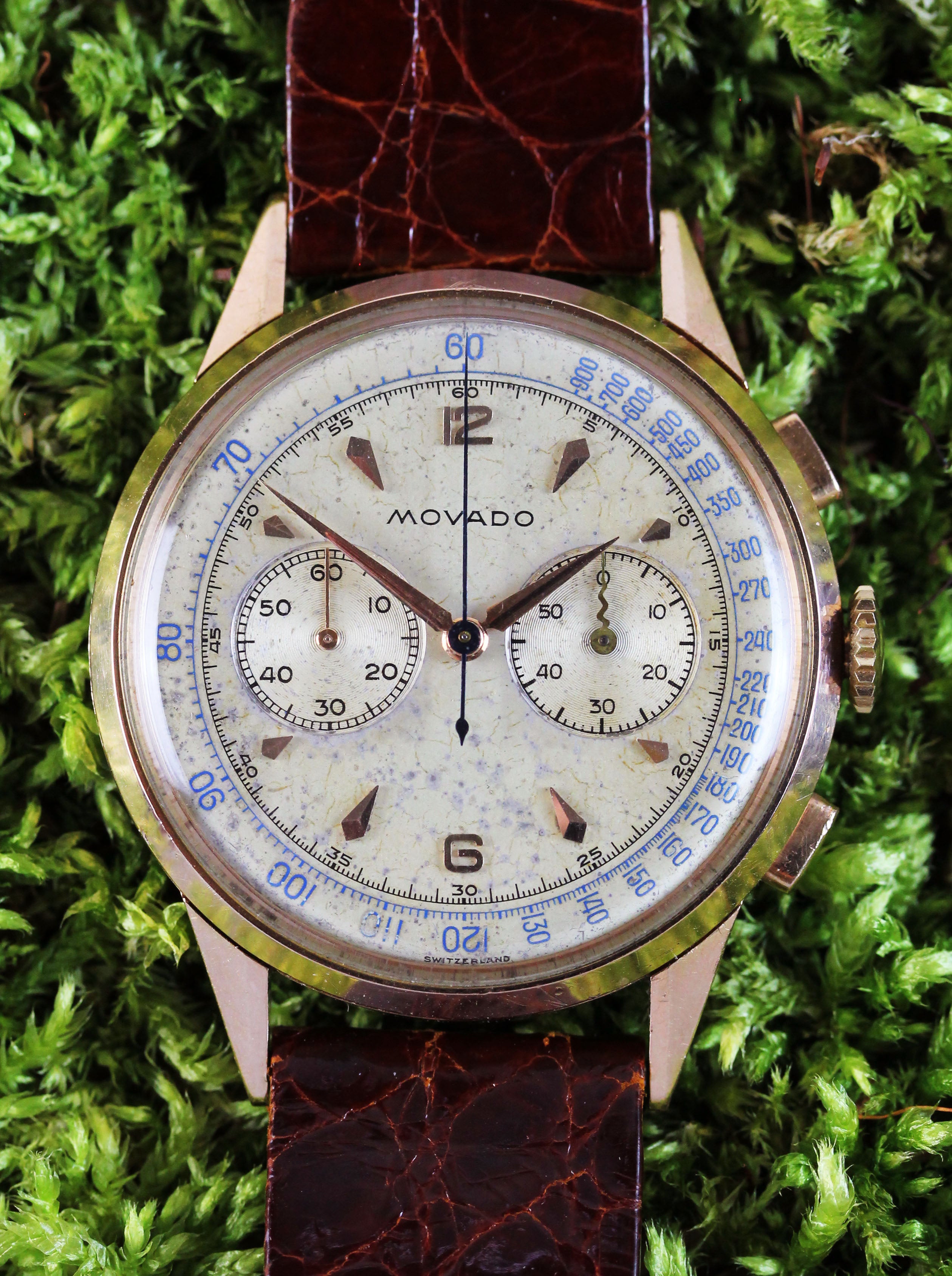 Vintage rose gold MOVADO chronograph