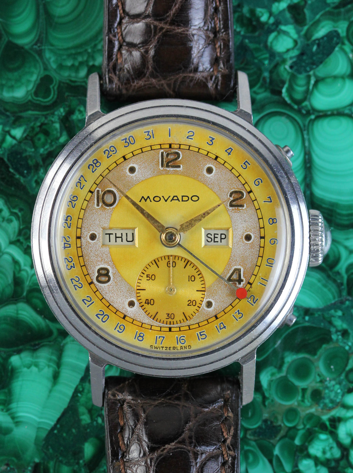 MOVADO stainless steel calendar