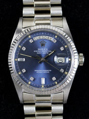 ROLEX Day-Date, ref. 1803 from 1971, with rare diamond blue dial