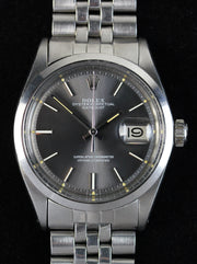 ROLEX Datejust from 1972, ref. 1600, with a rare gun metal grey dial