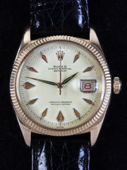 Rose gold ROLEX Datejust, reference 6605 from 1956