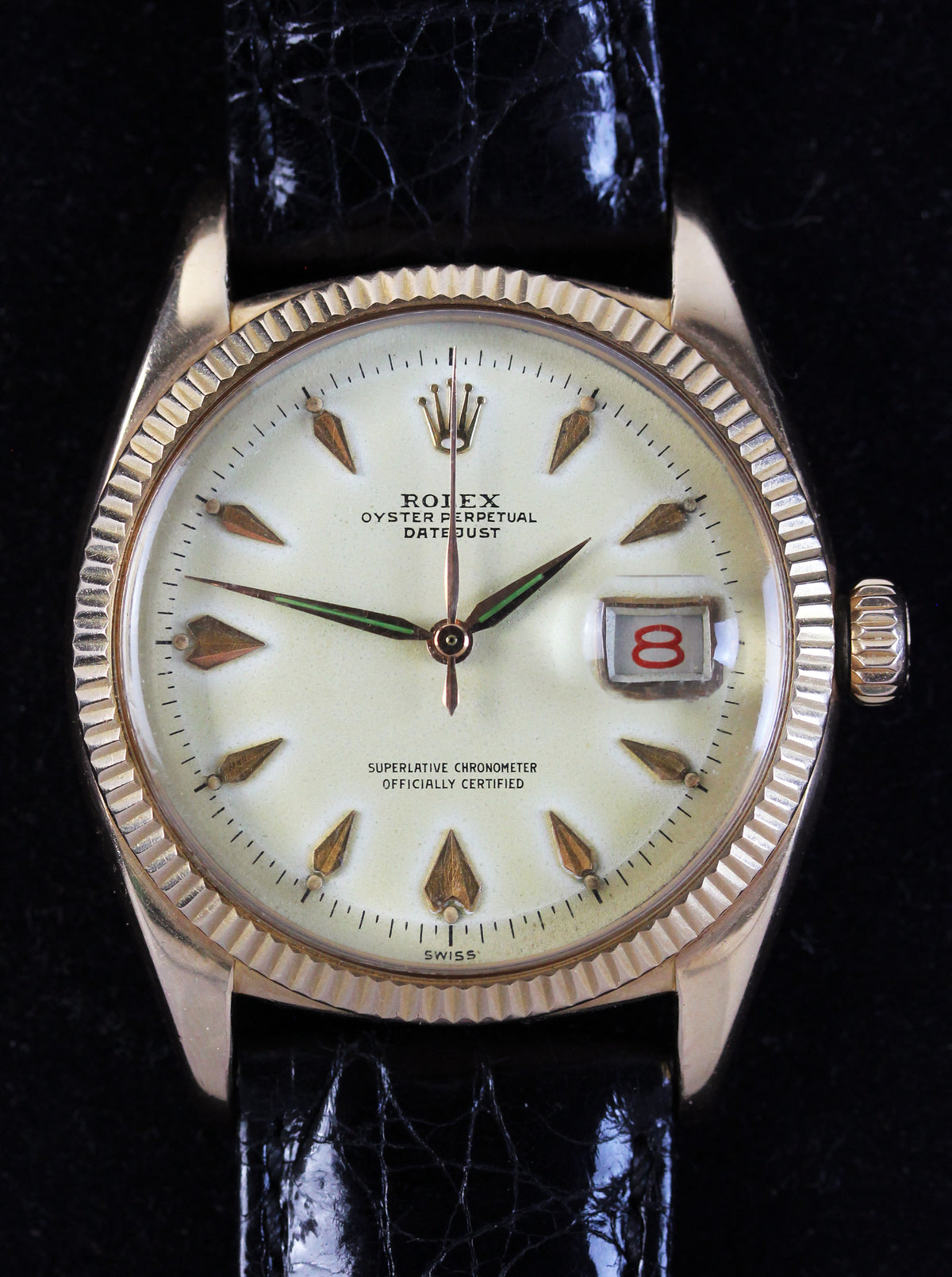 Rose gold ROLEX Datejust, reference 6605 from 1956