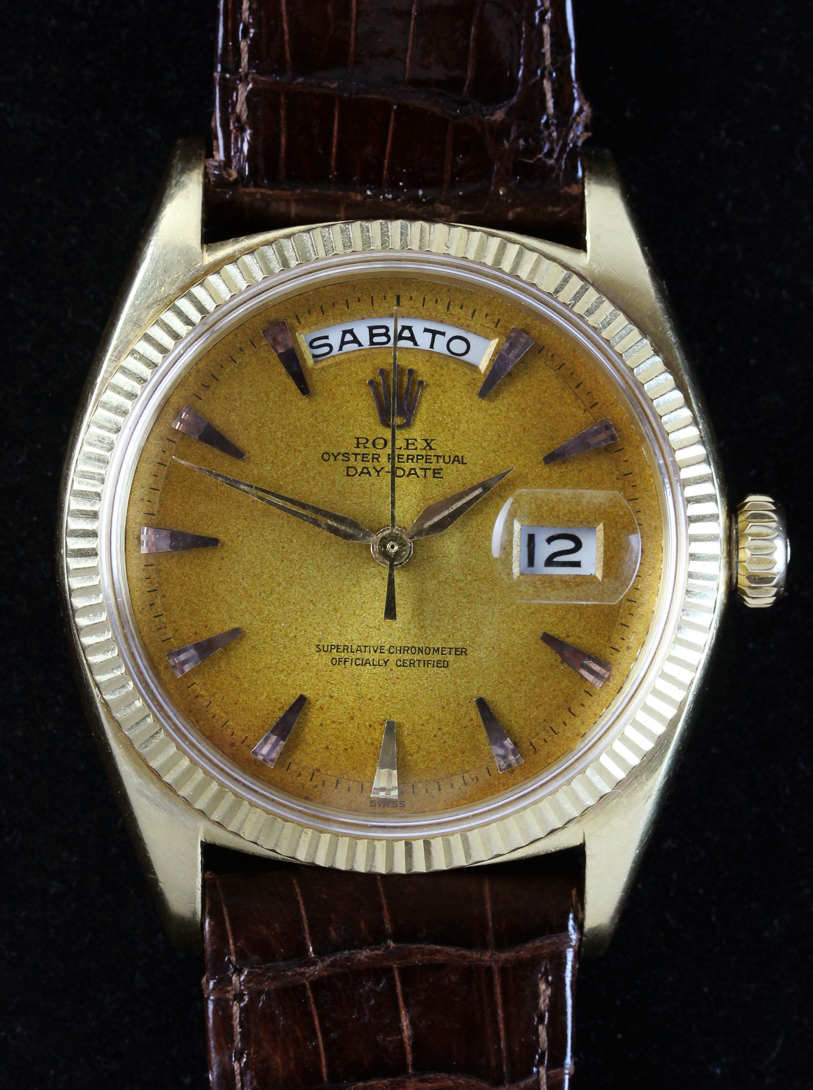 ROLEX Day-Date, ref. 1803, from 1960 with the original chronometer certificate