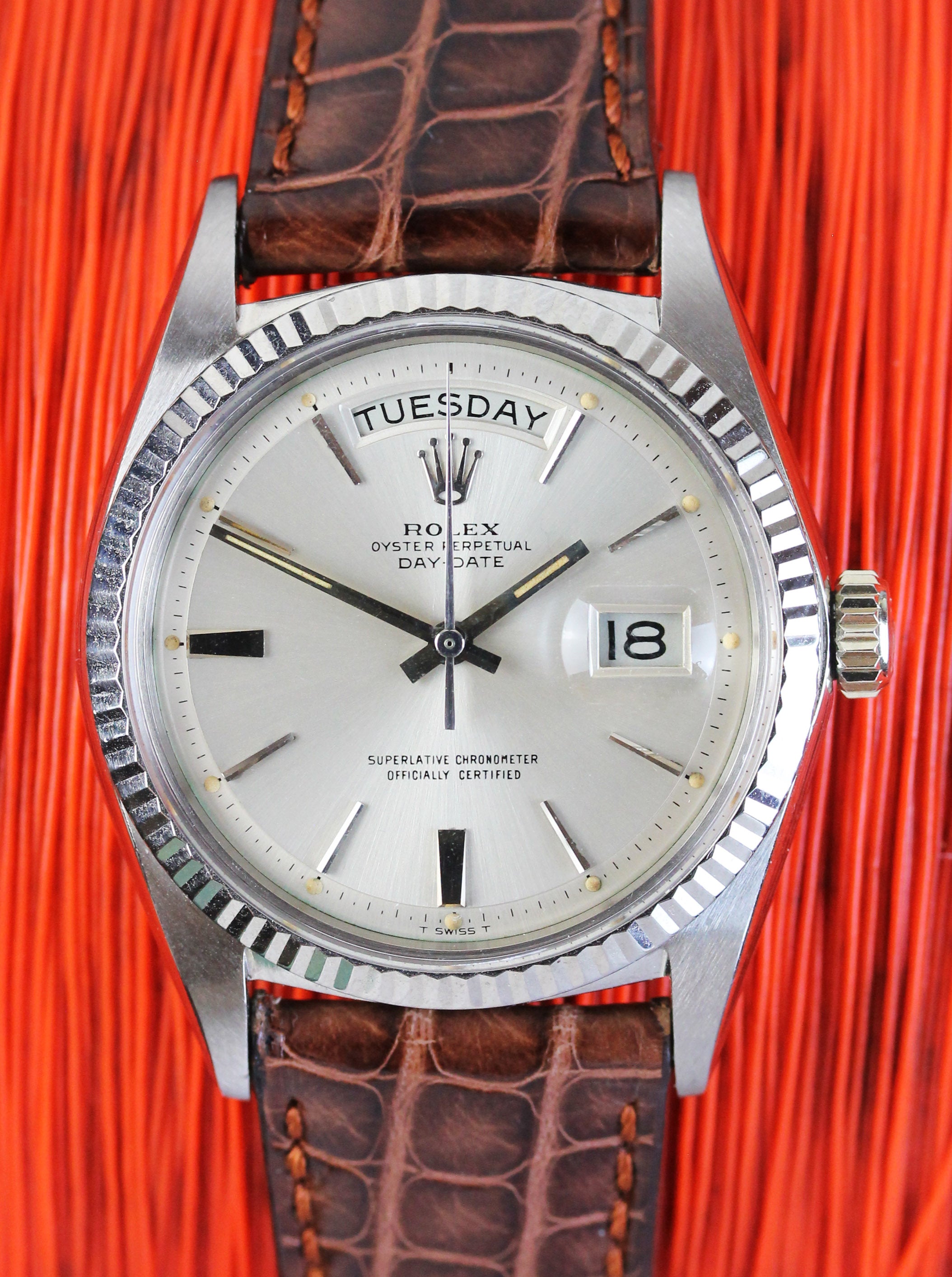 Fine ROLEX Day-Date, ref. 1803 from 1967 in white gold