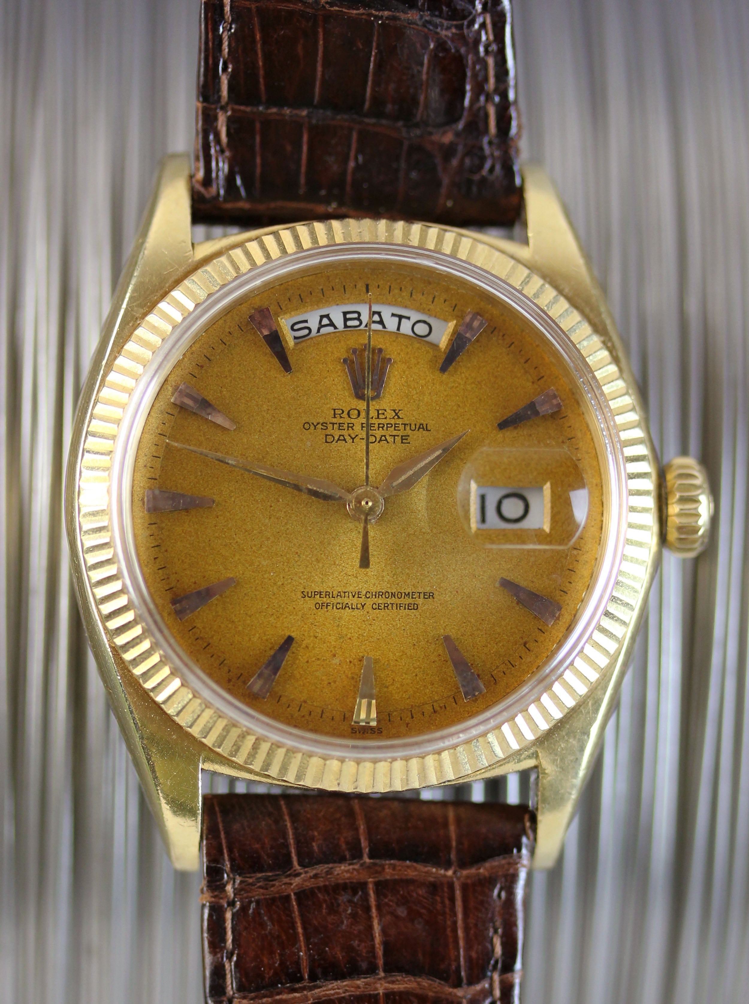 ROLEX Day-Date, ref. 1803, from 1960 with the original chronometer certificate