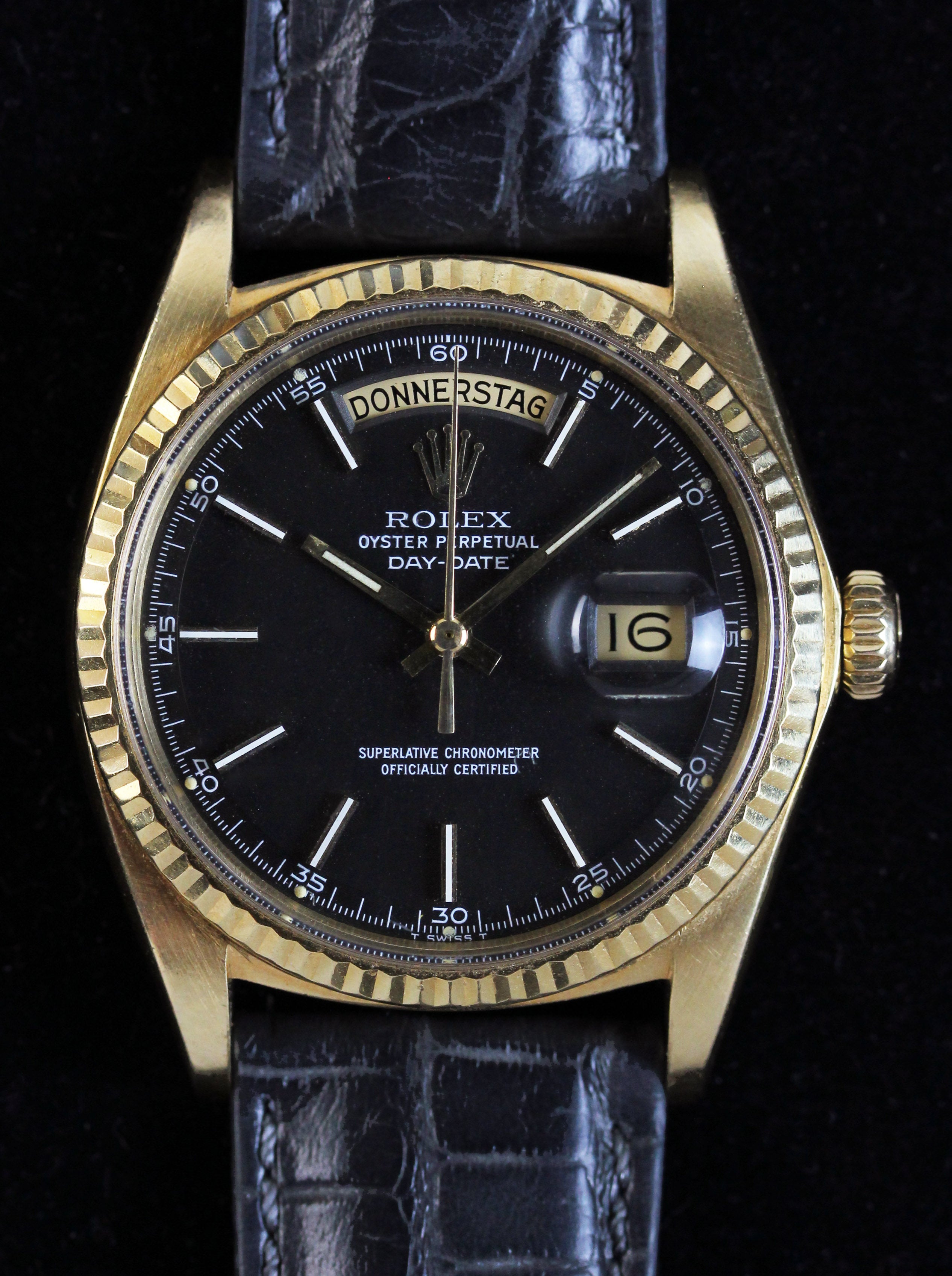 Vintage ROLEX Day-Date from 1968, ref. 1803, with extremely rare anthracite dial