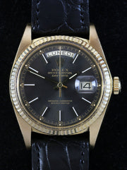 Beautiful ROLEX Day-Date, ref. 1803 from 1977 with an extremely rare anthrazit color dial