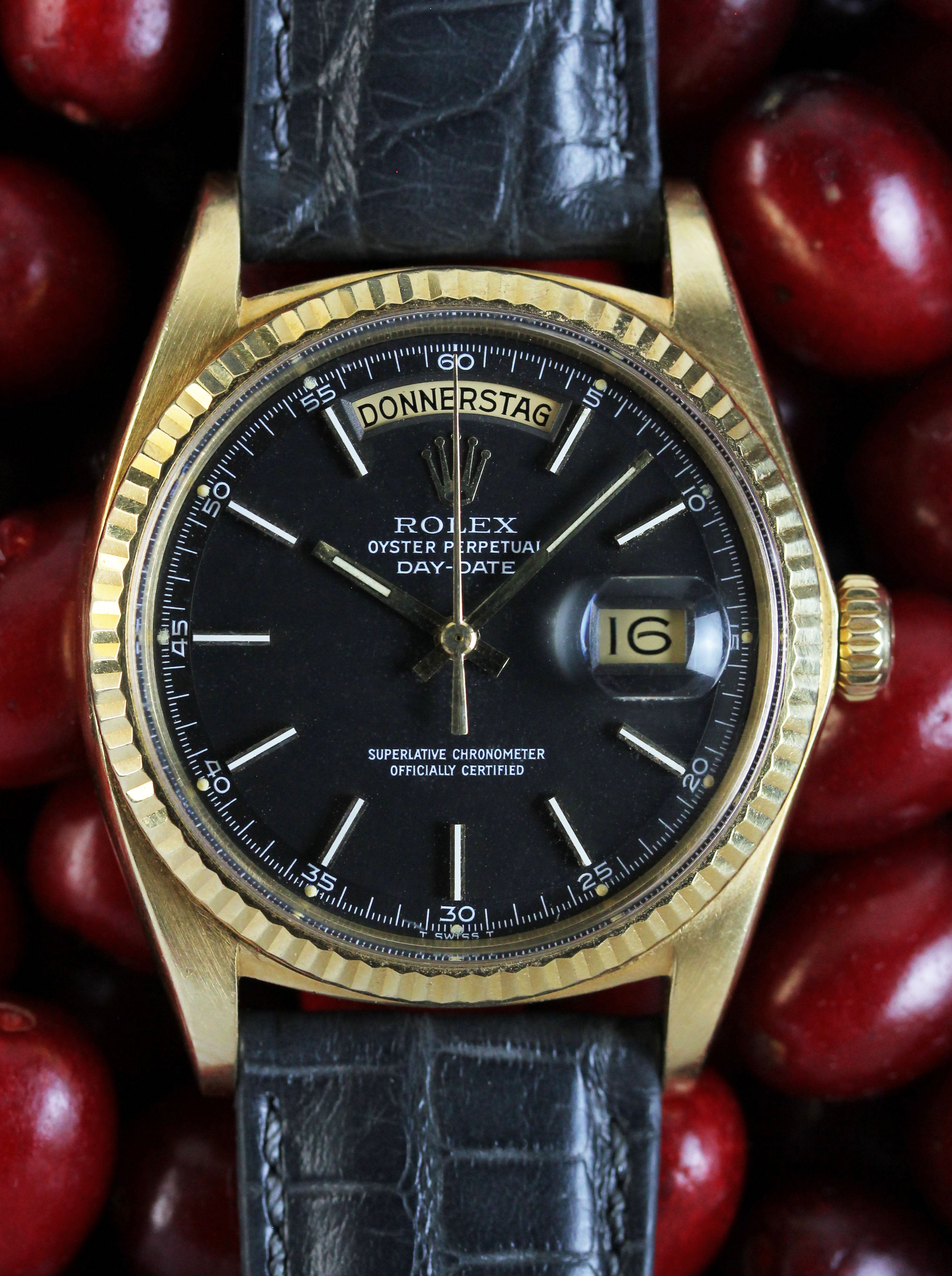 Vintage ROLEX Day-Date from 1968, ref. 1803, with extremely rare anthracite dial