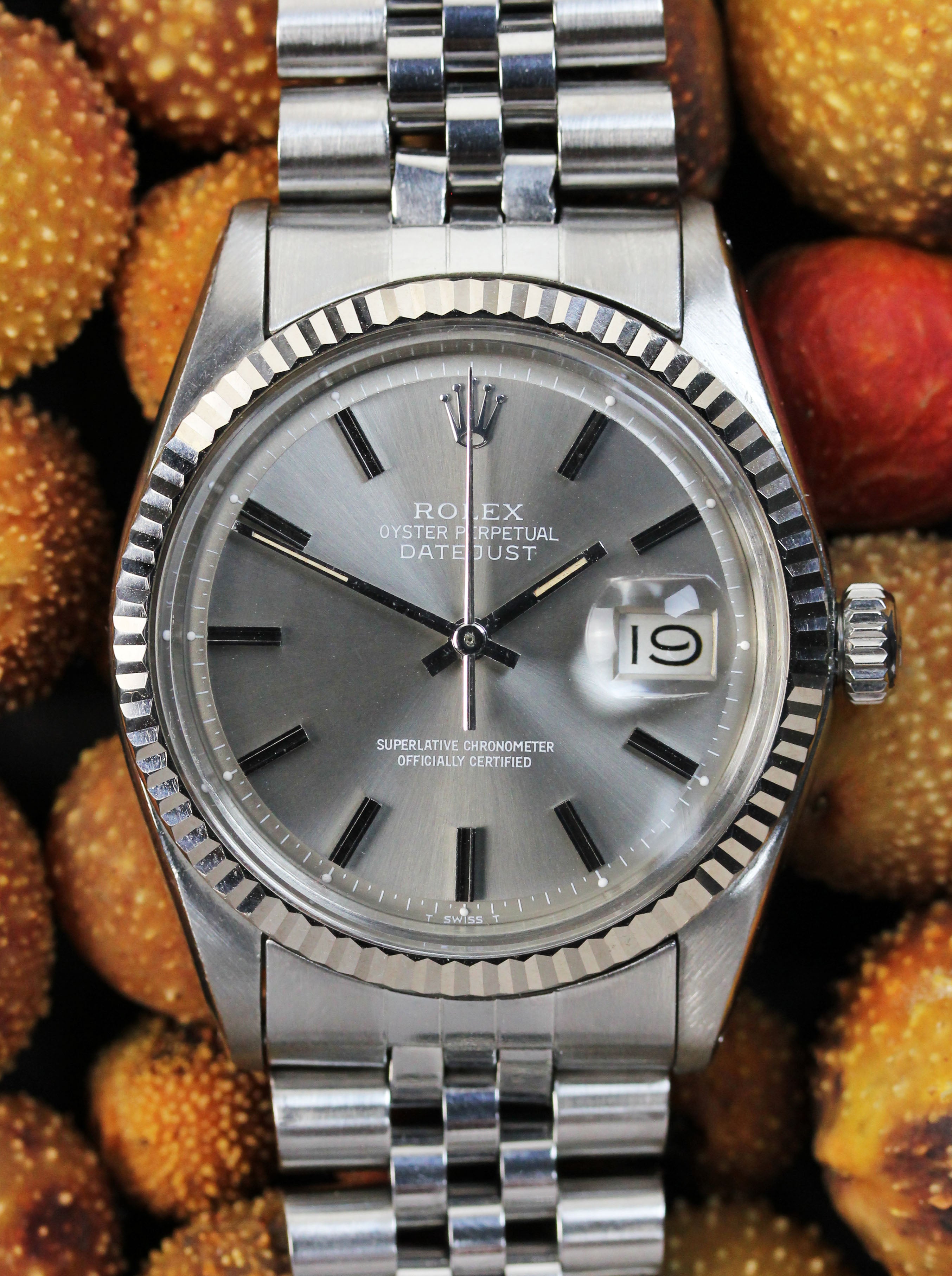 ROLEX Datejust from 1975, ref. 1601, with a rare grey ghost dial