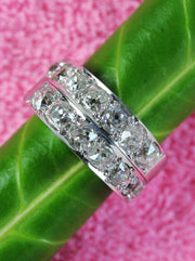 Heavy white gold ring  with 14 diamonds