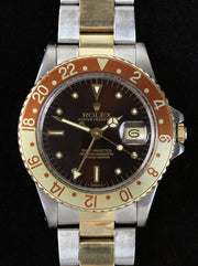 Exceptional ROLEX GMT "Tigereye" with  so called "nipple dial", ref. 16753, from 1985