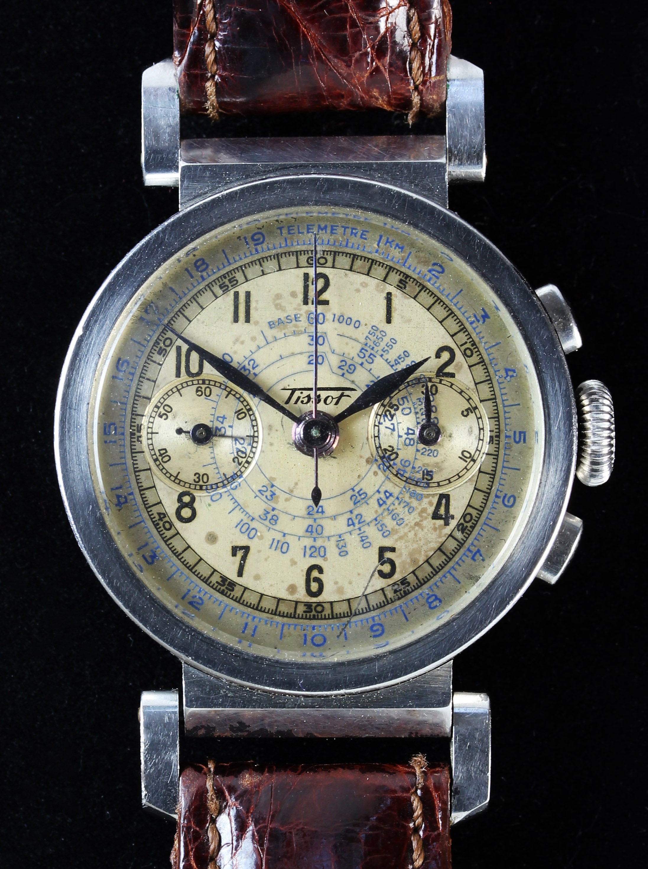 Extremely rare TISSOT chronograph with movable lugs
