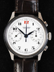 Early oversize ULYSSE Nardin chronograph with rare enamel dial