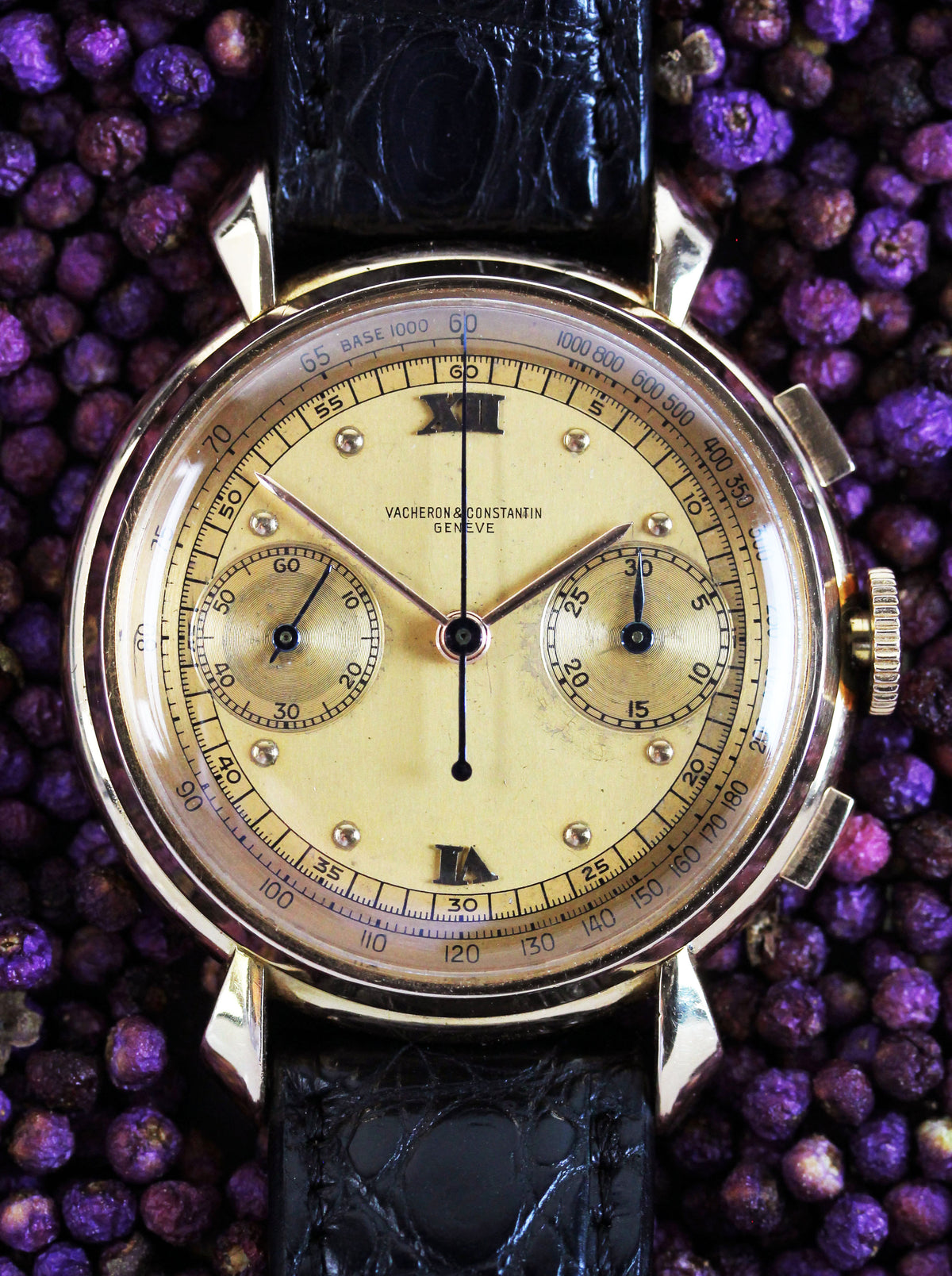 Vacheron & Constantin chronograph, ref. 4178, from 1944 in pink gold with V&C certificate