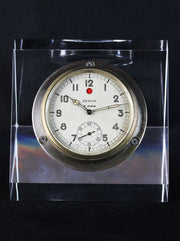 Former ZENITH cockpit clock in a plexiglas case from the 30 ies